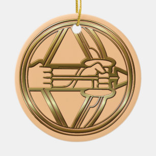 Brass and Copper Sagittarius Ceramic Tree Decoration