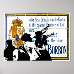 Brass Band Bourbon St Tile Mural Poster