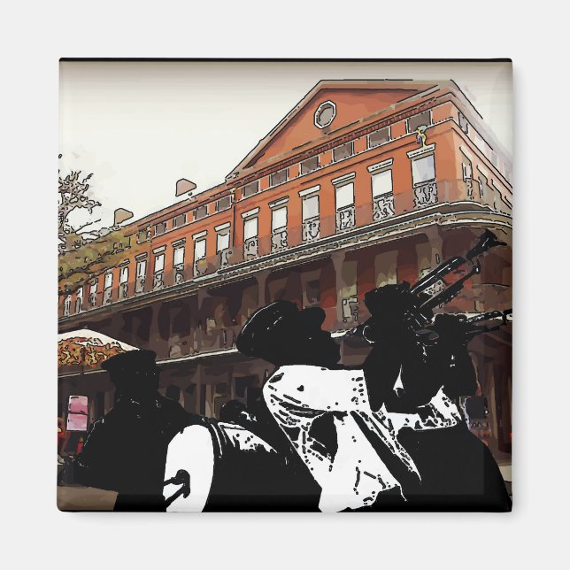 Brass Band French Quarter New Orleans Magnet (Front)