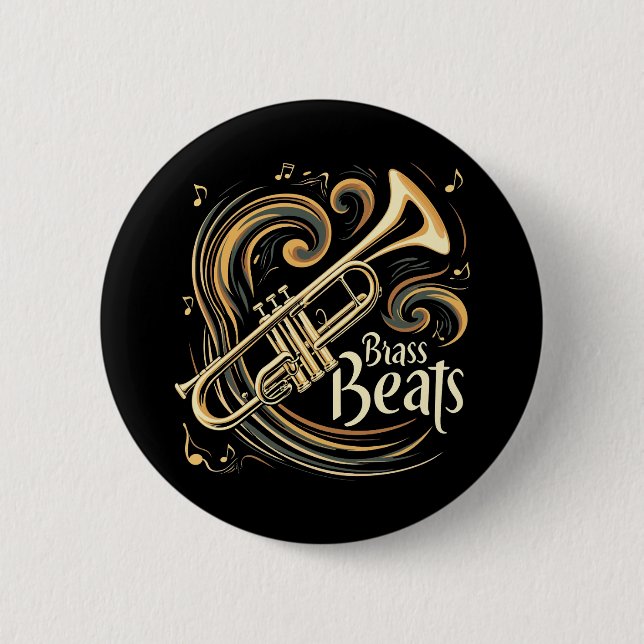 Brass Beats Trumpet Player Groove 6 Cm Round Badge (Front)