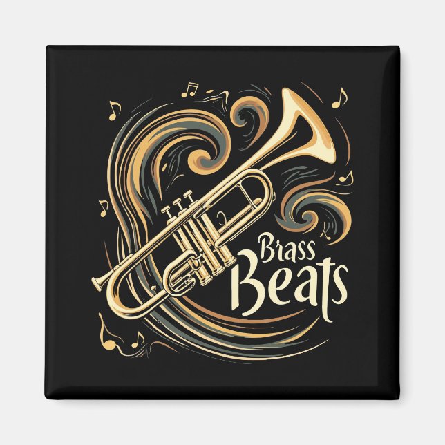 Brass Beats Trumpet Player Groove Magnet (Front)
