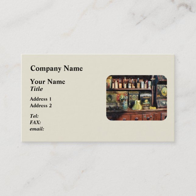Brass Funnel and Spices Business Card (Front)