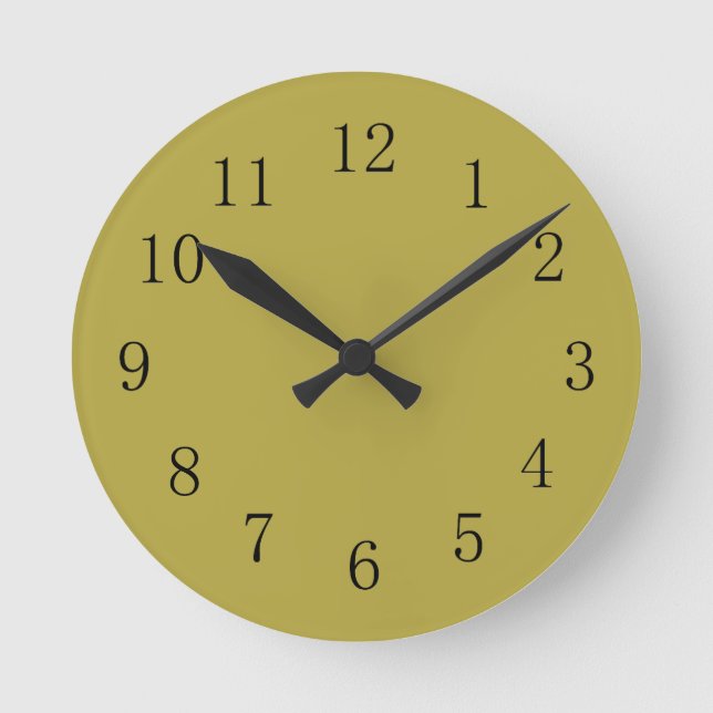 Brass Green Earth Tone Color Wall Clock (Front)