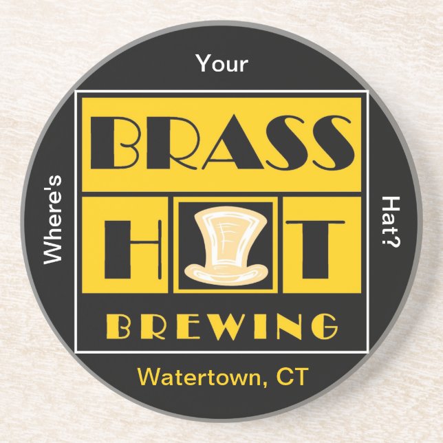 Brass Hat Brewing Sandstone Coaster (Front)