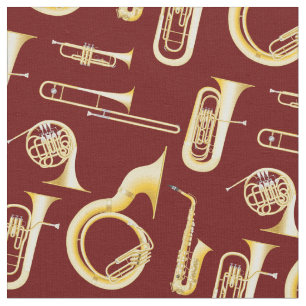 Brass Instruments Band Music Musician Red Decor Fabric