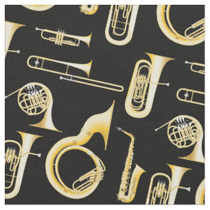 Brass Instruments Band Music Musician Room Decor Fabric