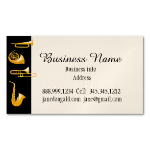 Brass Instruments Musician Music Magnetic Business Card