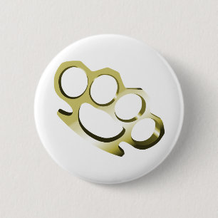 Brass Knuckles 6 Cm Round Badge