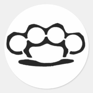 Brass Knuckles Classic Round Sticker