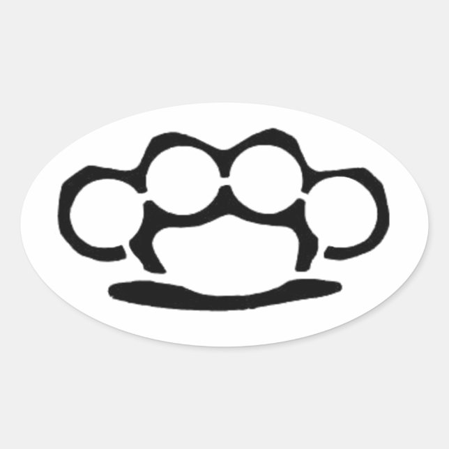 Brass Knuckles Oval Sticker (Front)