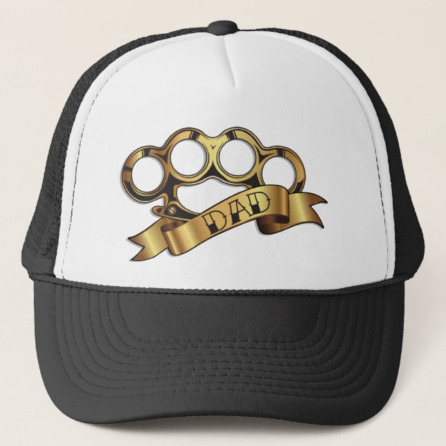 Brass Knuckles Tattoo DAD Banner Hat (Front)