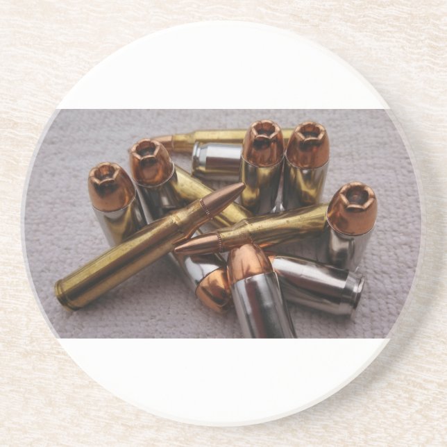 Brass & Lead  bullet coaster (Front)