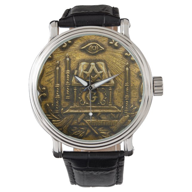 Brass Masonic Image Watch (Front)