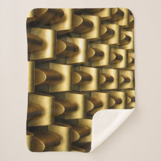 Brass metal frame sherpa blanket