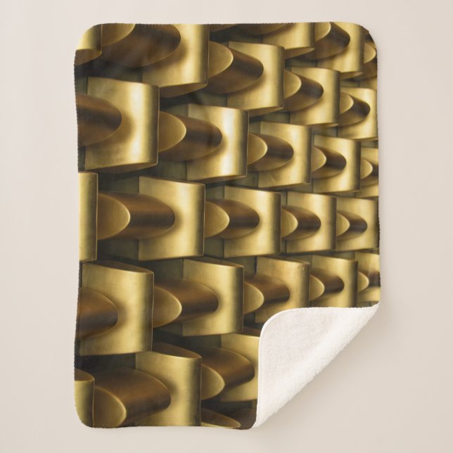 Brass metal frame sherpa blanket (Front)