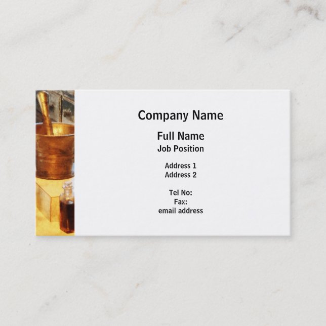Brass Mortar and Pestle Business Card (Front)