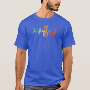 Brass Music Heartbeat Funny Euphonium gift funny T-Shirt