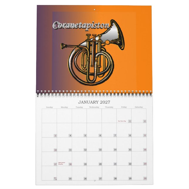 Brass Pipes & Sounds Calendar (Jan 2027)