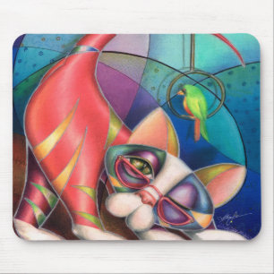 Brass Ring Kitty Mouse pad by Alma Lee