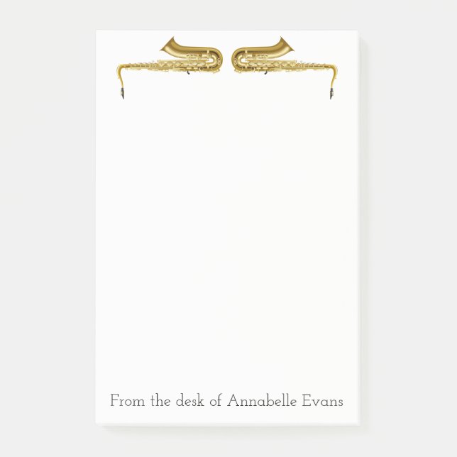 Brass Saxophones Personalise Post-it Notes (Front)