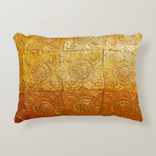Brass square with patternabstract, art, graphic de decorative cushion