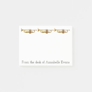 Brass Trumpets Personalize Post-it Notes
