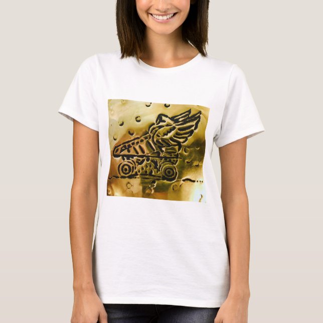Brass Winged Skate T-Shirt White (Front)