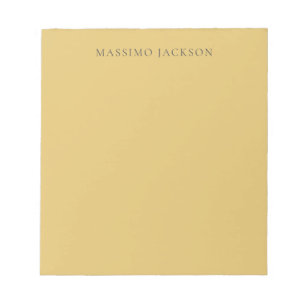 Brass Yellow Minimalist Plain Modern Aesthetic Notepad