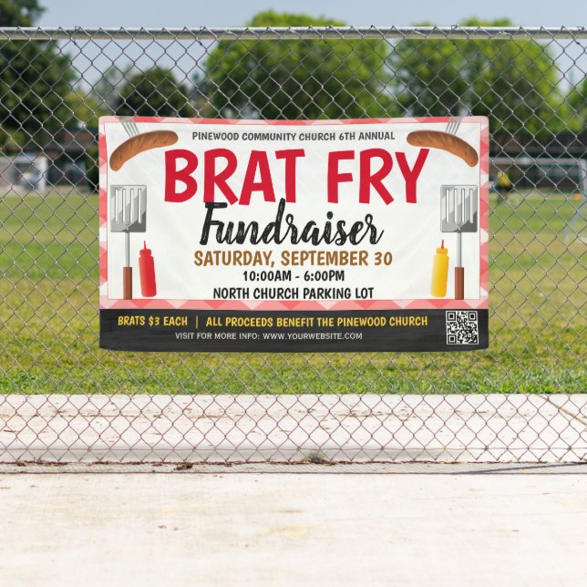 Brat Fry Fundraiser Banner with qr code (Insitu)