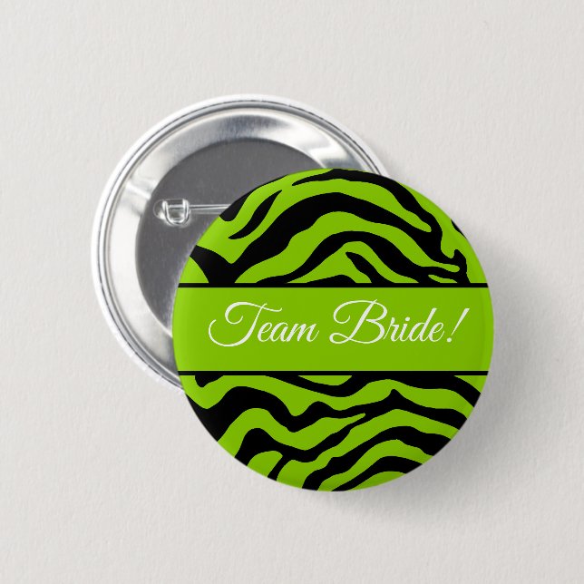 Brat green Zebra print 6 Cm Round Badge (Front & Back)