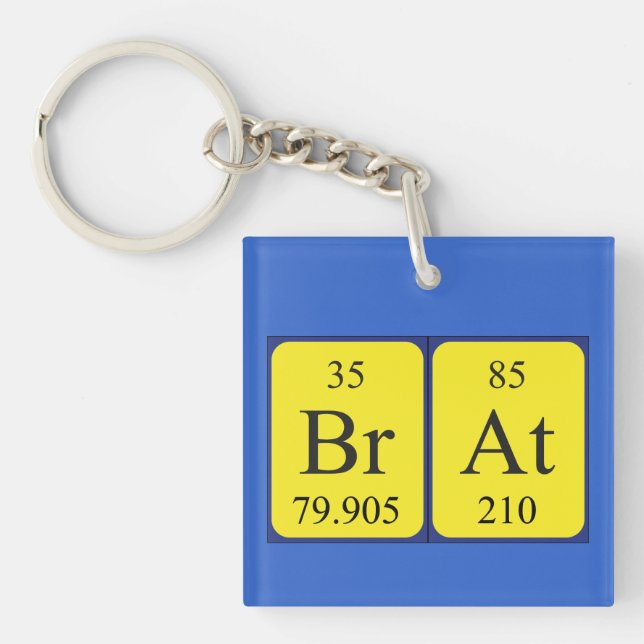 Brat periodic table name keyring (Front)