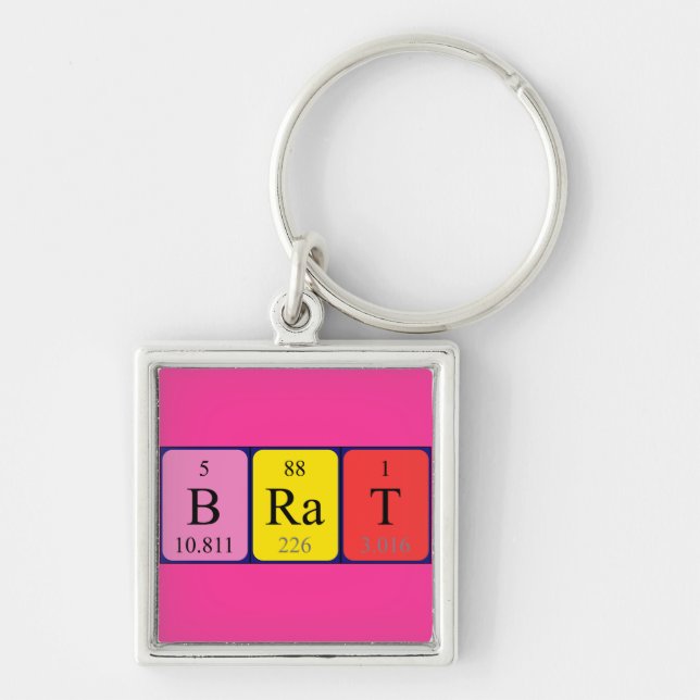 Brat periodic table name keyring (Front)