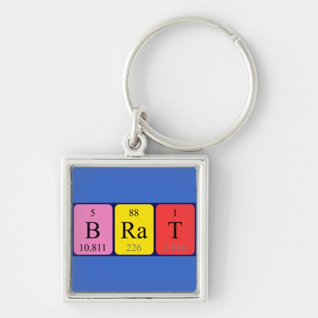 Brat periodic table name keyring (Front)
