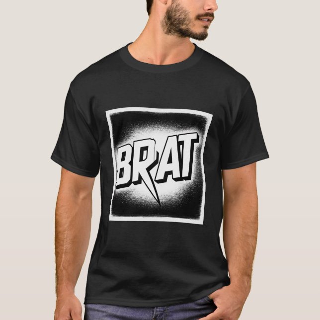 Brat T-Shirt - Black and white tee (Front)