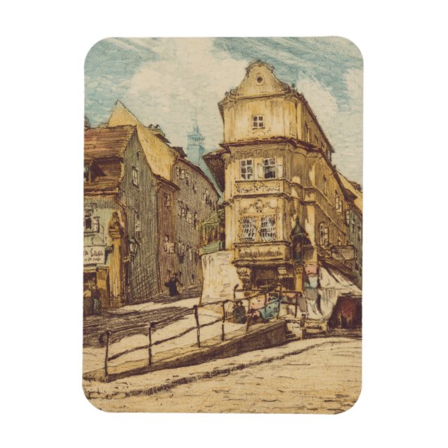 Bratislava by Richard Lux Century Colored Etching Magnet (Vertical)