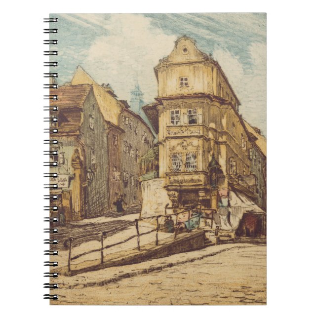 Bratislava by Richard Lux Century Colored Etching Notebook (Front)