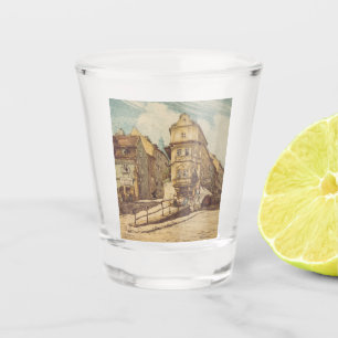 Bratislava by Richard Lux Century Colored Etching Shot Glass