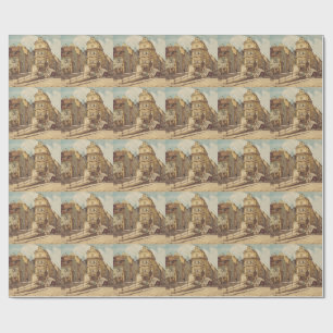 Bratislava by Richard Lux Century Colored Etching Wrapping Paper