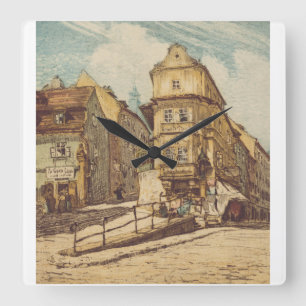 Bratislava by Richard Lux Square Wall Clock