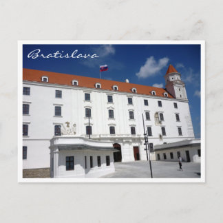 bratislava castle sky border postcard