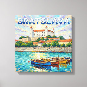 Bratislava Castle Waterfront Canvas Art