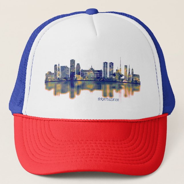Bratislava Skyline Trucker Hat (Front)