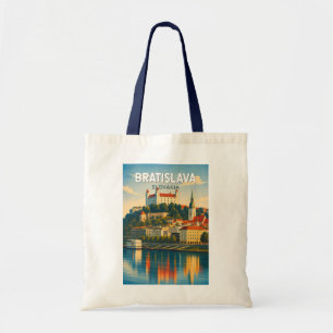Bratislava Slovakia Illustration Travel Art Retro Tote Bag