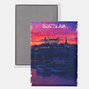 Bratislava Slovakia Night City View Magnet