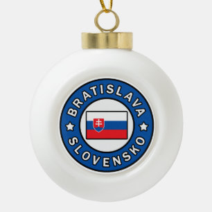 Bratislava Slovensko Ceramic Ball Christmas Ornament