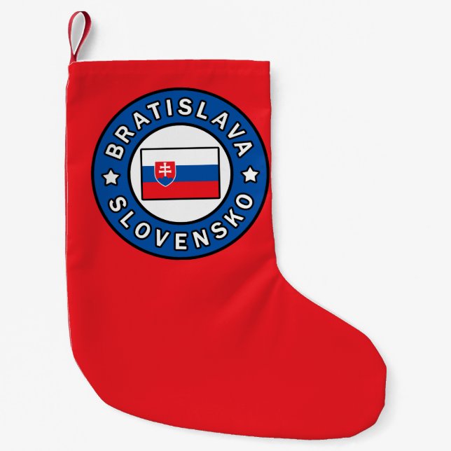 Bratislava Slovensko Small Christmas Stocking (Front)