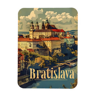 Bratislava travel ad vintage magnet
