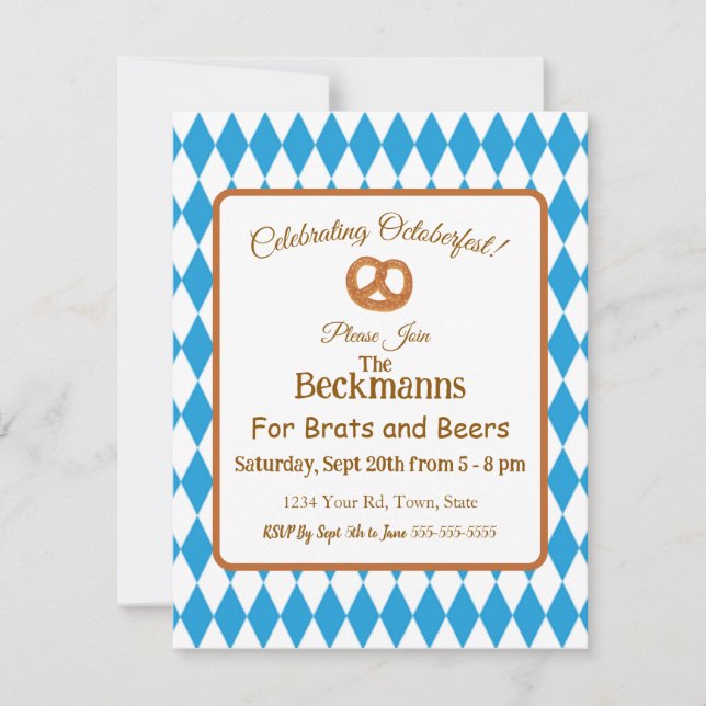 Brats and Beers Octoberfest Invitation 2 (Front)