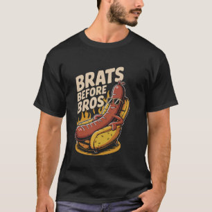 Brats Before Bros - Fun Sibling Humour Quote Desig T-Shirt