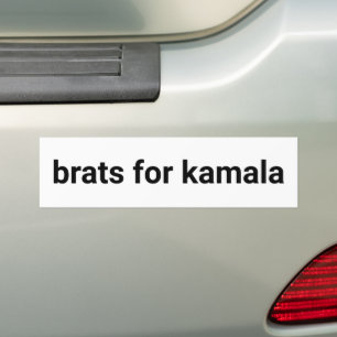 Brats for kamala simple modern funny black white bumper sticker